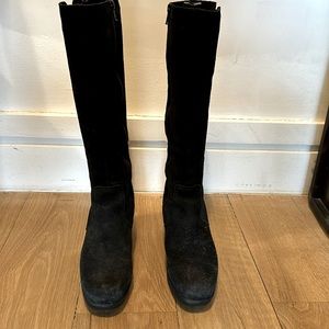 La Canadienne suede platform zip up boots